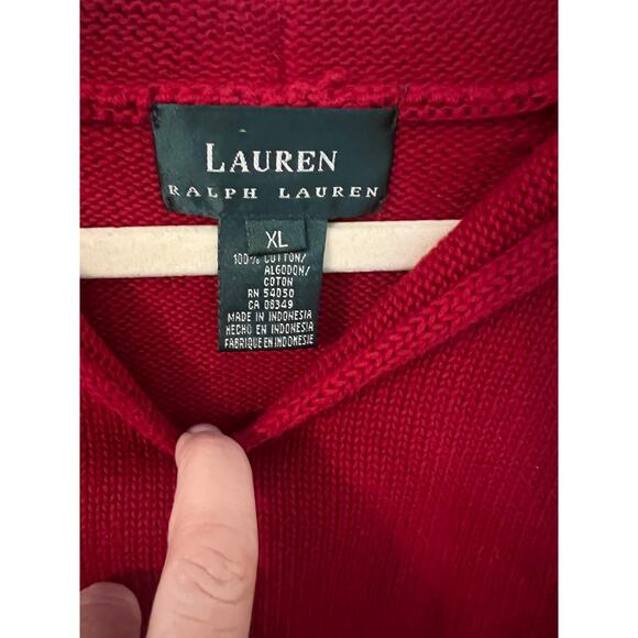 Lauren Ralph Lauren Red Pullover V Neck Sweater Size XL - Picture 3 of 5